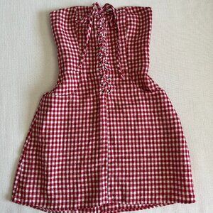 Reformation Red and White Gingham Mini Dress